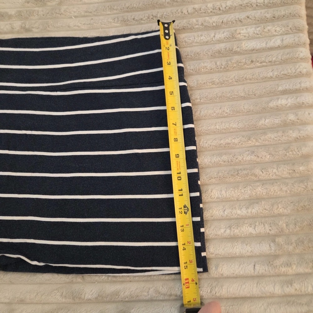 Charlotte Russe Navy Blue White Striped Bodycon Mini Skirt Stretch Knit Size S - Picture 4 of 7